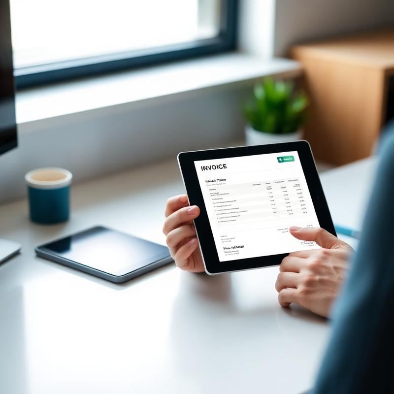 Cliente baixando a nota fiscal em um tablet