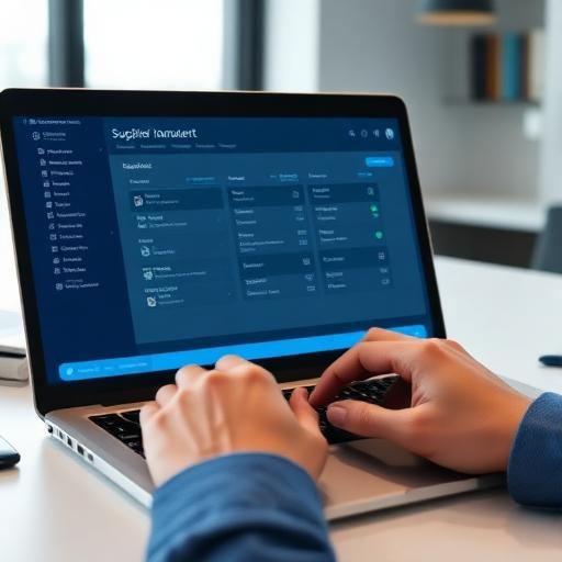 Gestor enviando nota fiscal pelo portal do fornecedor